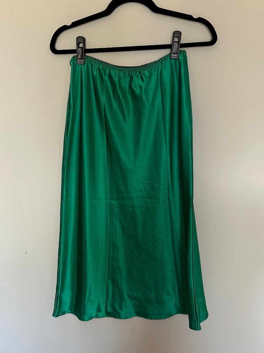 Vintage Green Midi Slip Skirt